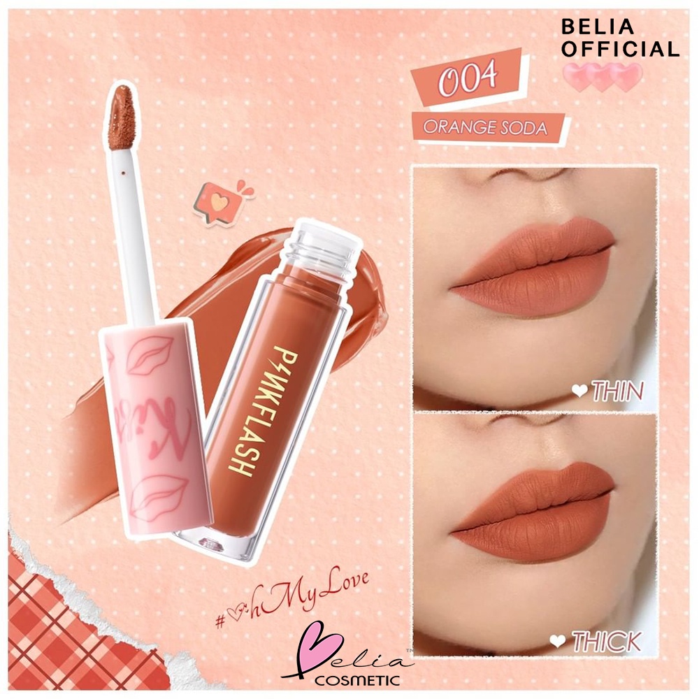 ❤  BELIA ❤ PINKFLASH KISS Lasting Matte Lip Cream OhMyKiss PF-L01 | Pink Flash | Matte | Lip Cream | BPOM