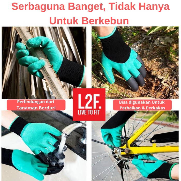 Garden Genie Gloves Sarung Tangan Peralatan Kebun Taman Cakar