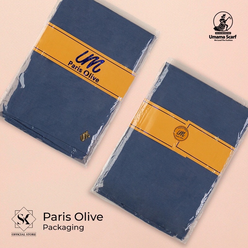 Umama Scarf - Kerudung Polos Segi Empat Paris Olive Syar'i Lc [130 x 130]