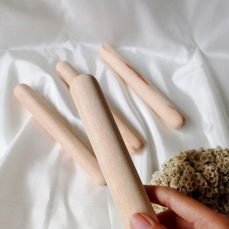 Rolling Pin Stik Kayu 20 cm, Penggilas Adonan Kue