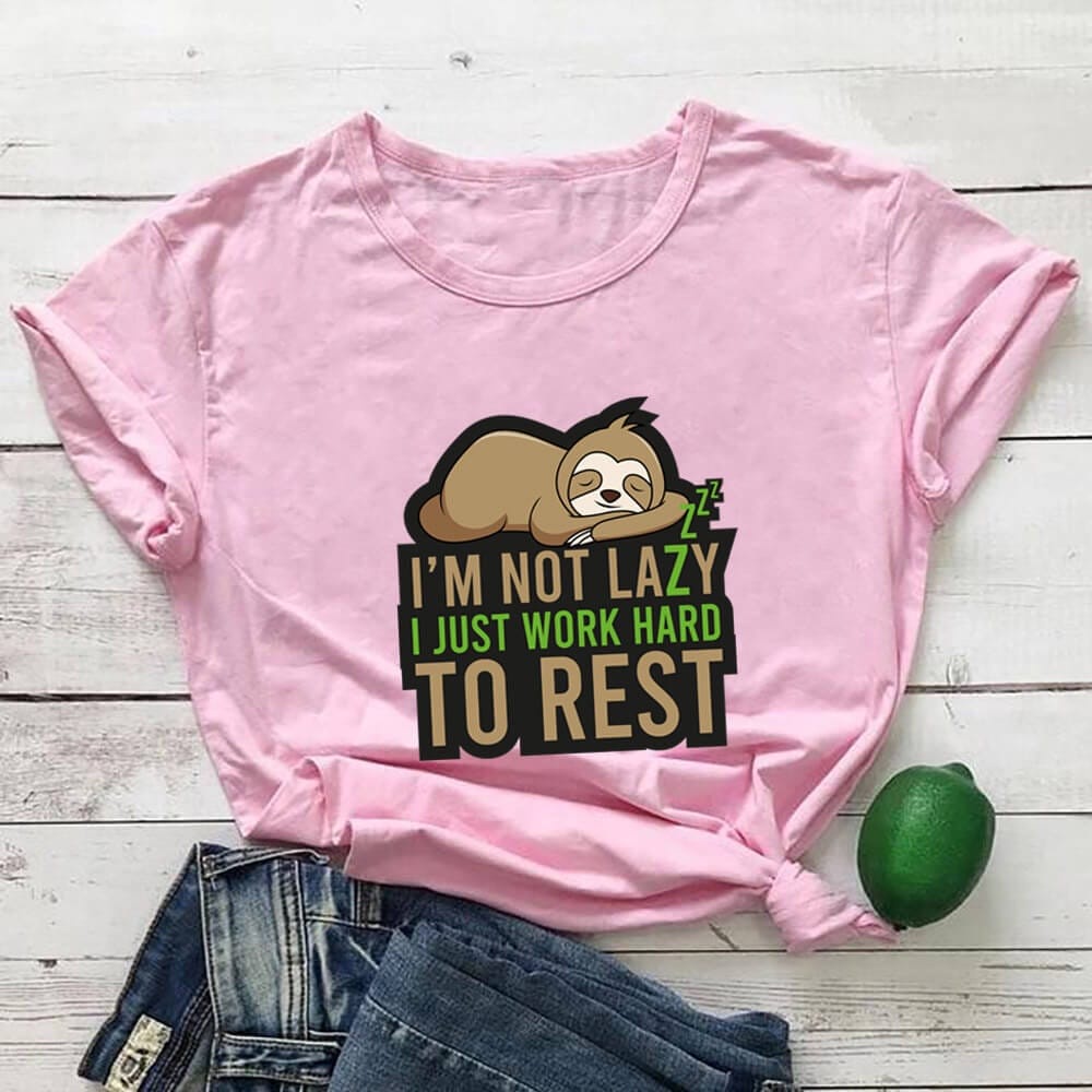 MYSTIQUE.ID-BAJU KAOS SLOTH I'M NOT LAZY T-SHIRT LUCU DAN AESTHETIC