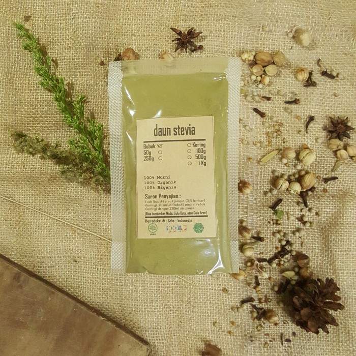

DAUN STEVIA BUBUK 100 GR / Stevia Rebaudiana / MURNI / JSR