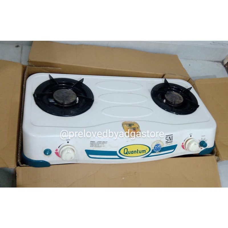 Kompor Gas Quantum 2 Tungku QGC-201 DEP dengan timer preloved
