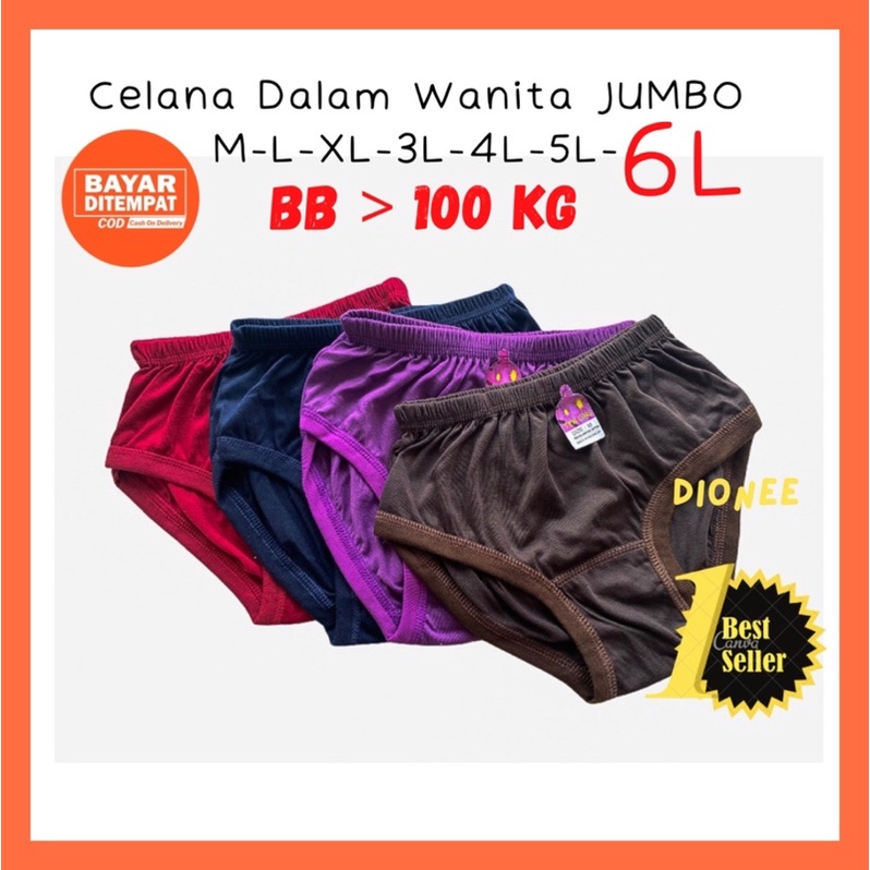 Celana dalam CD Cawet Kancut Wanita Perempuan Cewek Jumbo Big Size Bahan adem Motif Murah Import 5L
