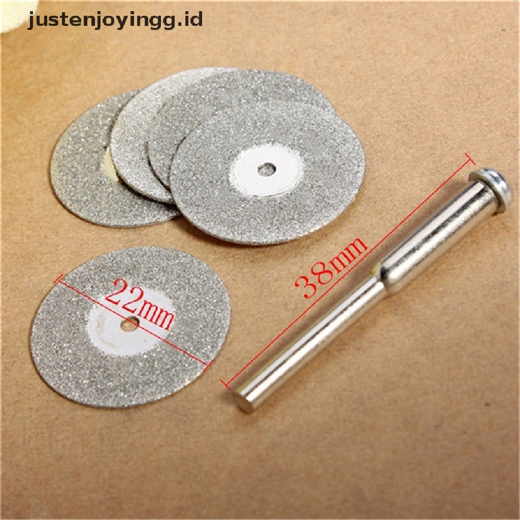 5 PCS Mata Bor Pemotong Berlian Ukuran 22mm Dengan 1 Mandrel Untuk Dremel