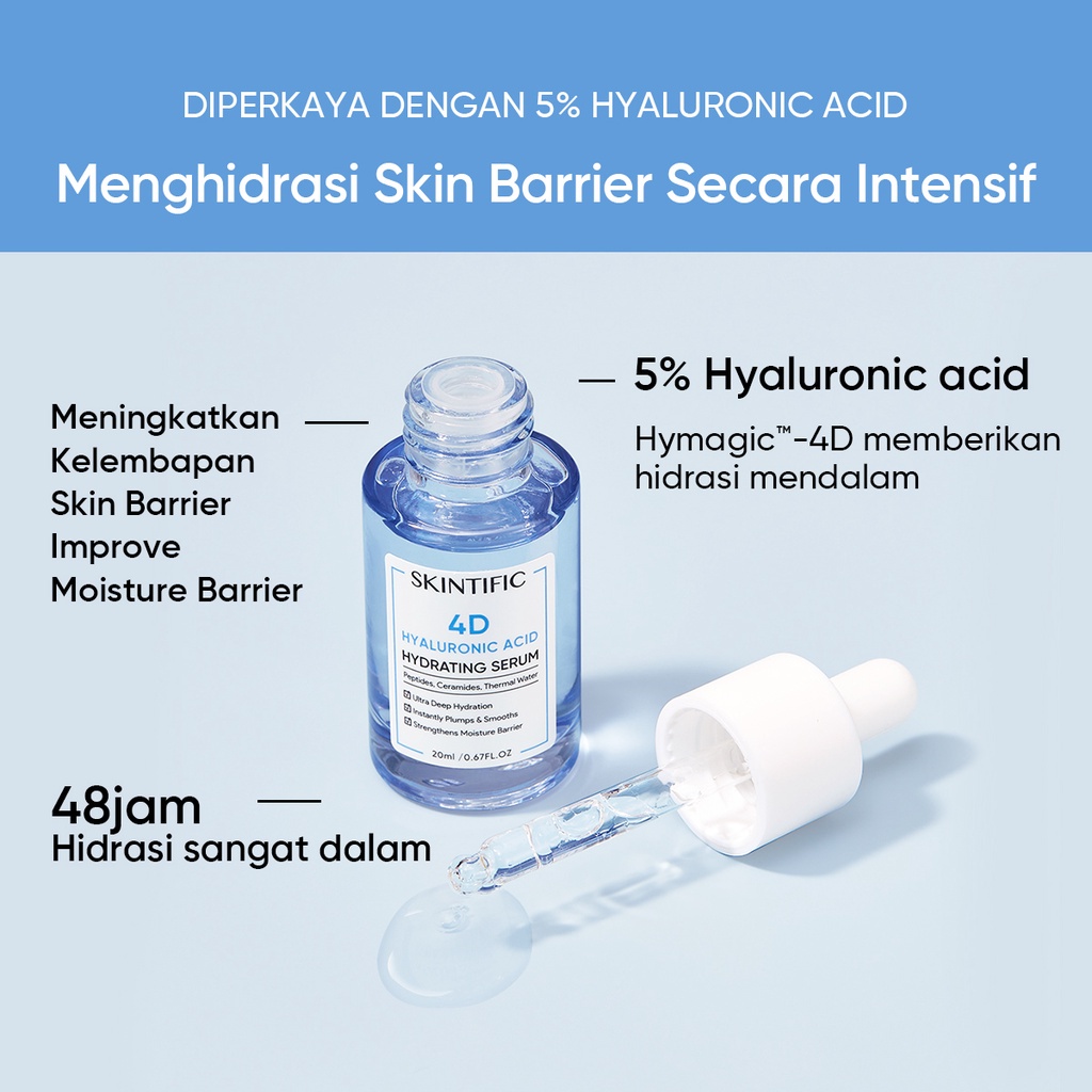 SKINTIFIC 4D Pure Hyaluronic Acid Hydrating Serum 20ml BPOM