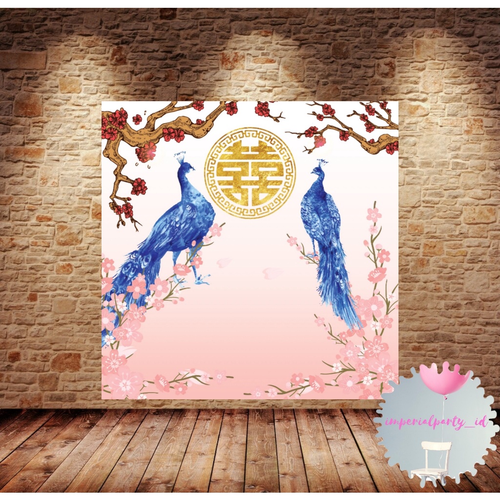 Custom Backdrop Banner Spanduk Lamaran Sangjit Tunangan Shuangxi Simple