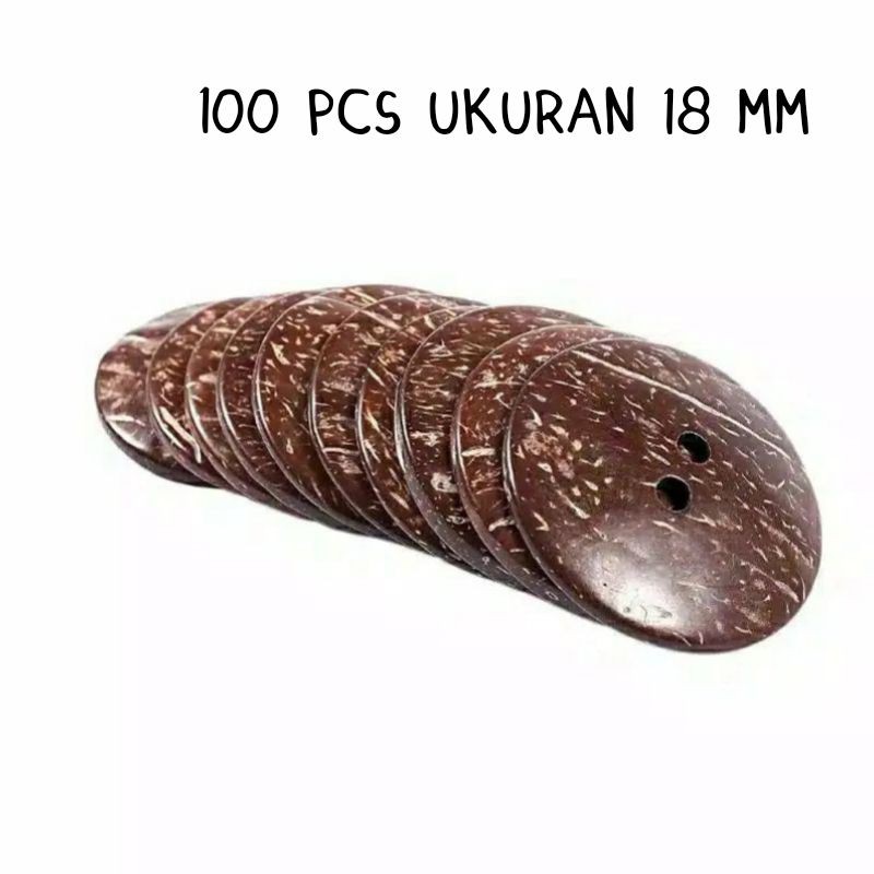 100pcs kancing batok 18mm - kancing batok kelapa - kancing batok