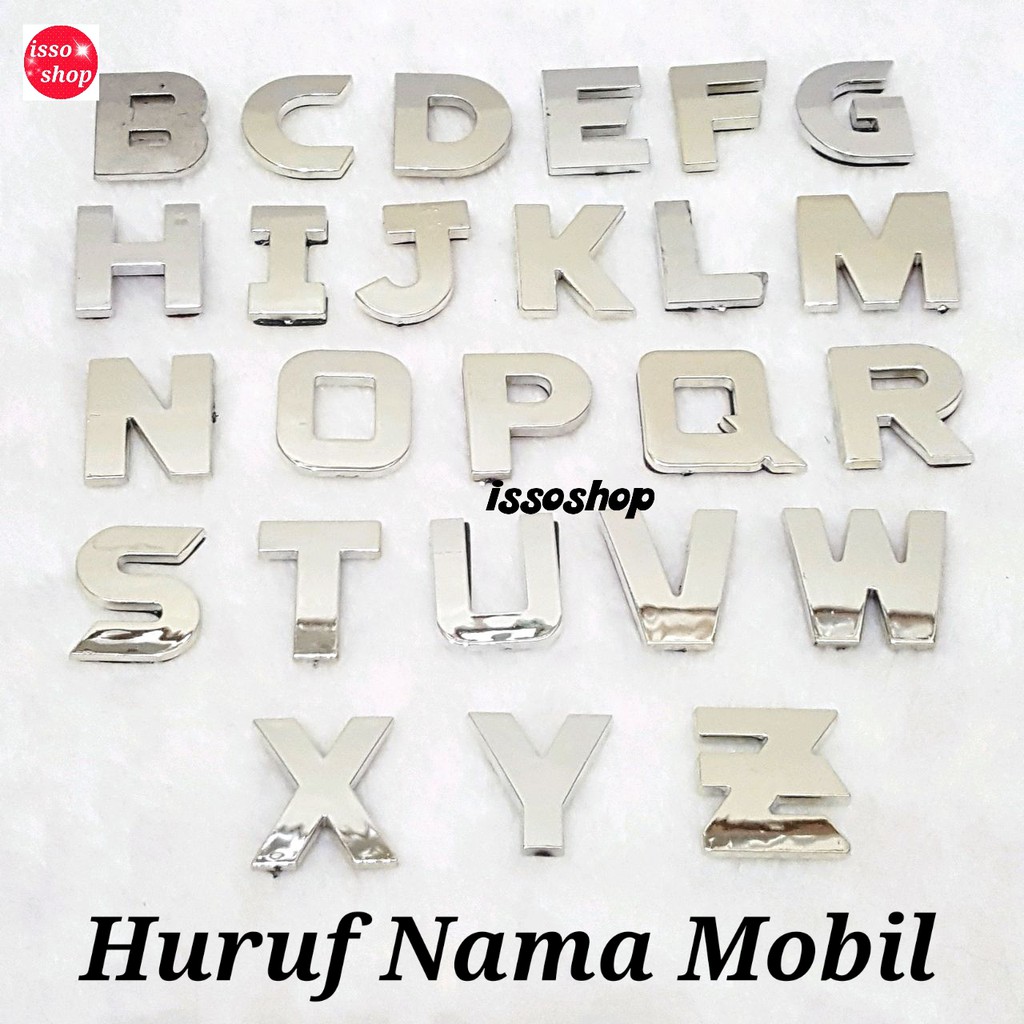 Emblem huruf & Angkah/Emblem Huruf Mobil/Emblem Huruf & Angka / Emblem Huruf Nama Emblem Abjad Huruf