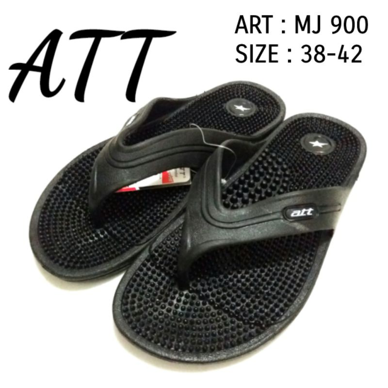 SANDAL JEPIT REMATIK ATT KARET MJ 900 Warna Hitam Harga Termurah Ringan Bahan Karet Lentur