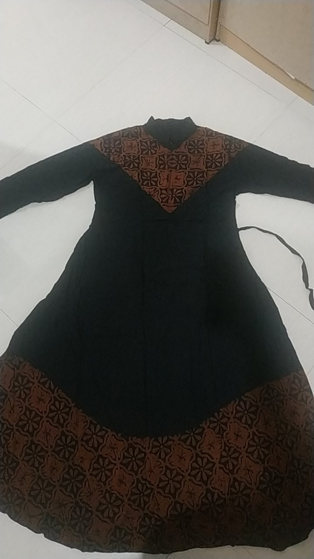 Gamis Twill Super Ori Cap Malaman Madongan/ Twil Abstrak Batik Halus Tebal