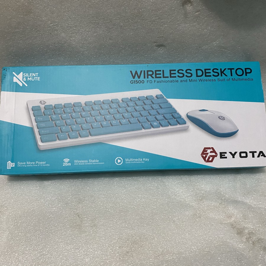 KEYBOARD MOUSE WIRELESS EYOTA COMBO MINI MULTIMEDIA SILENT G1500 original