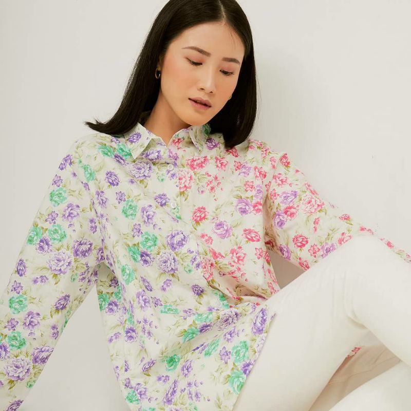 GROSIR KEMEJA BUNGA LOEWEE #16354