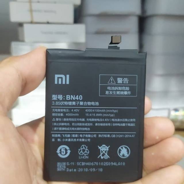 Baterai XIAOMI REDMI 4 PRO/PRIME BN40 ORIGINAL 100%