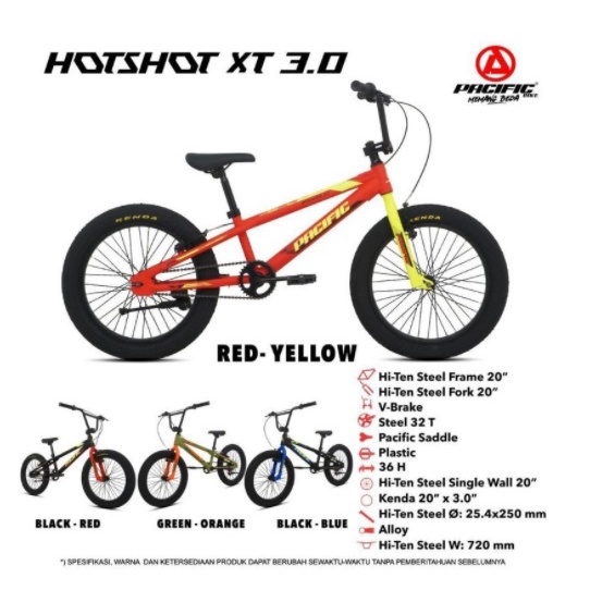 Sepeda Anak Remaja Pacific Hotshot XT 3.0 Non Rotor 20 Inch Garansi SNI-4