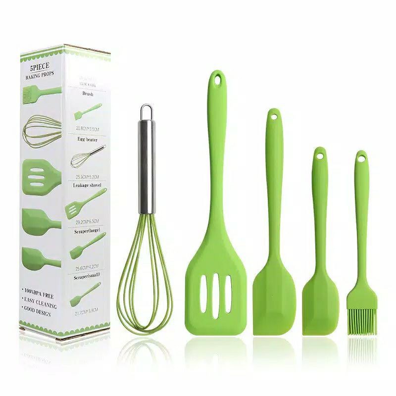 SPATULA SILIKON/KITCHEN TOOL SET/SPATULA SET 5 PCS/SPATULA SILIKON WARNA