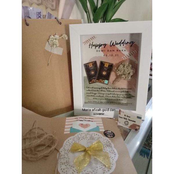 Paket Bingkai Kado wedding / wedding gift 3D / hampers pigora minigold/pigora