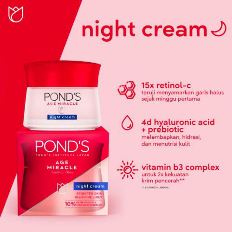 Cream siang malam ponds age miracle 10g