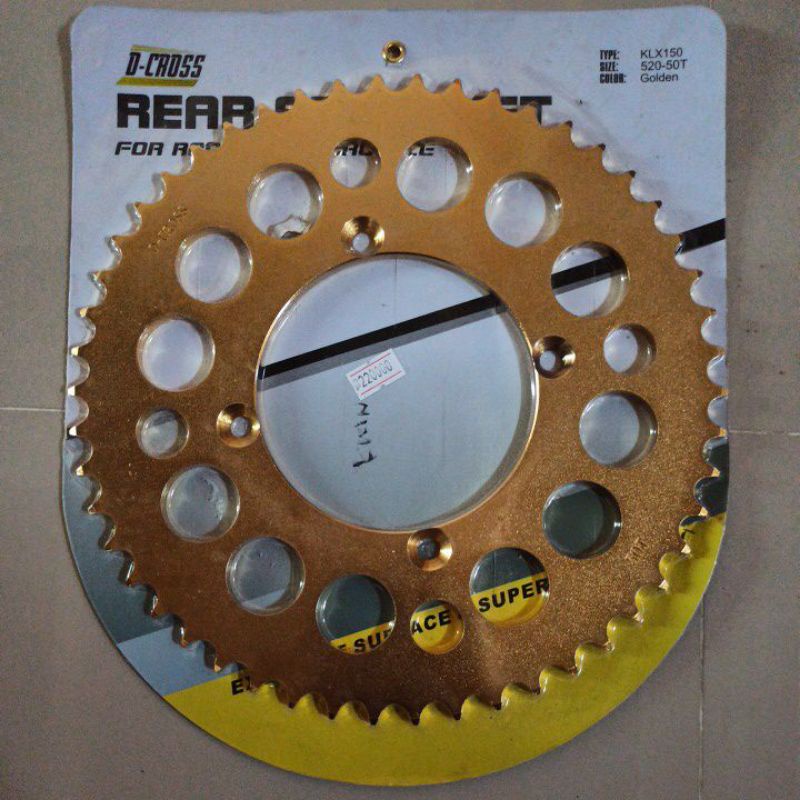 gear belakang klx 150 dcross gold ukuran 48 50