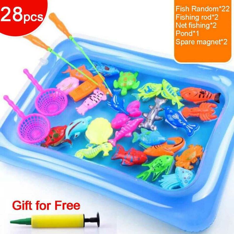 Lyshare Mainan Memancing Ikan Mainan Anak Magnetic Fishing Pool Toy