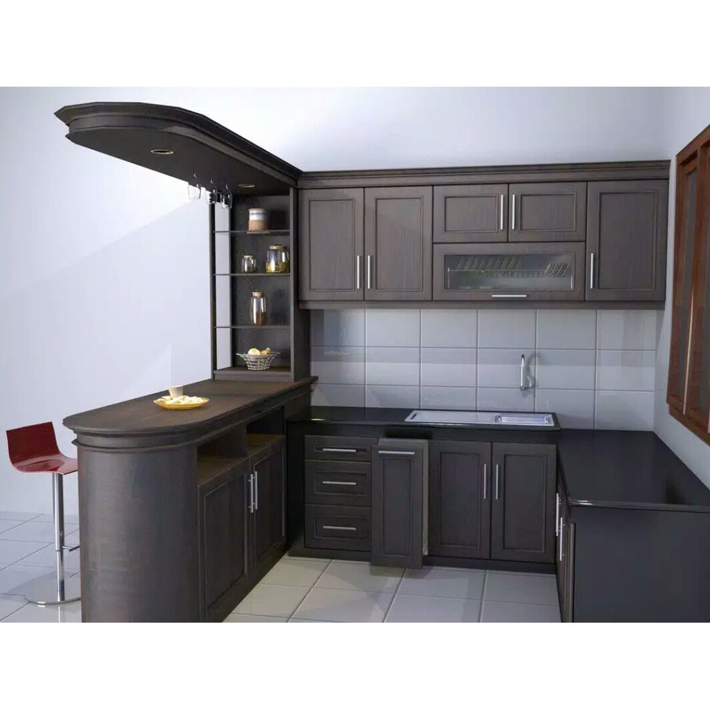 Kitchenset HPL Kayu Furniture Modern Minimalis  Kitchen set Custom Sidoarjo Gresik Surabaya Termurah