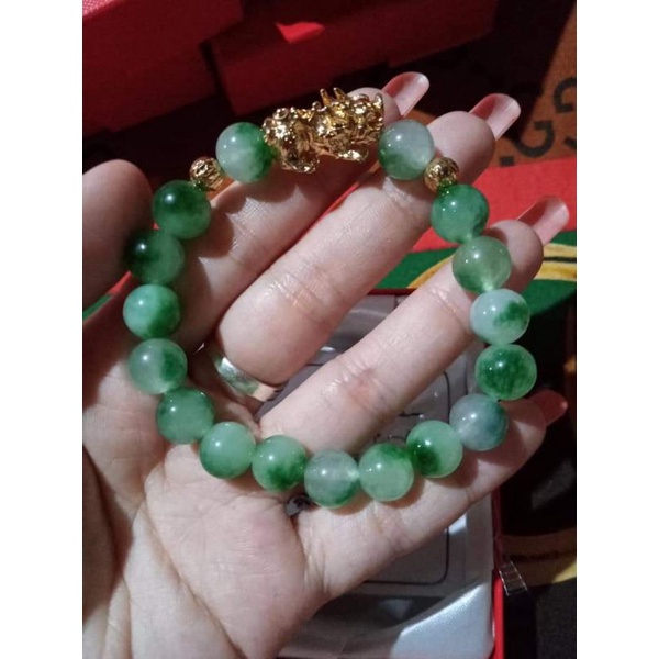 GELANG GIOK ASLI GELANG PIXIU KEBERUNTUNGAN/giok hijau
