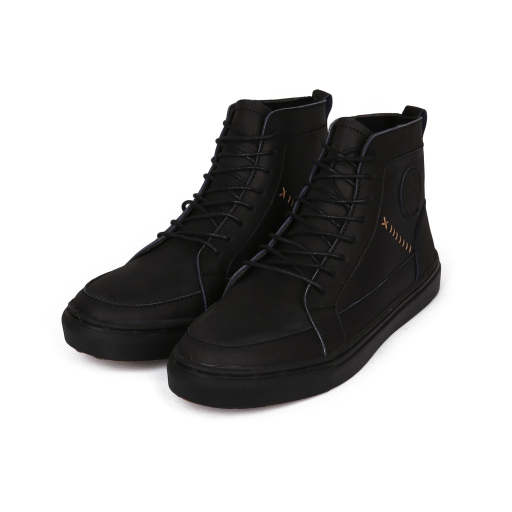 Sepatu Sneakers Boots Pria Kulit asli Exos E+ Series hitam - walkers