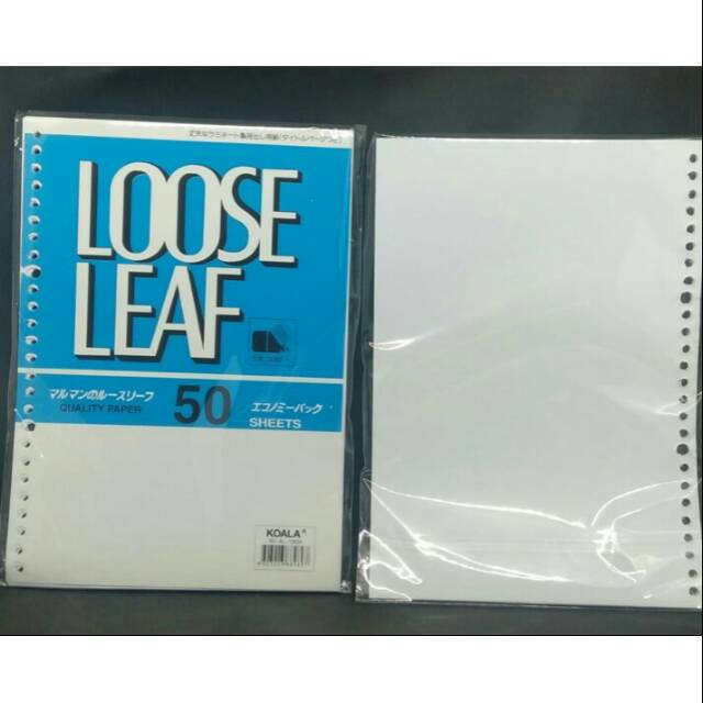 

Looseleaf A5 -50 polos putih