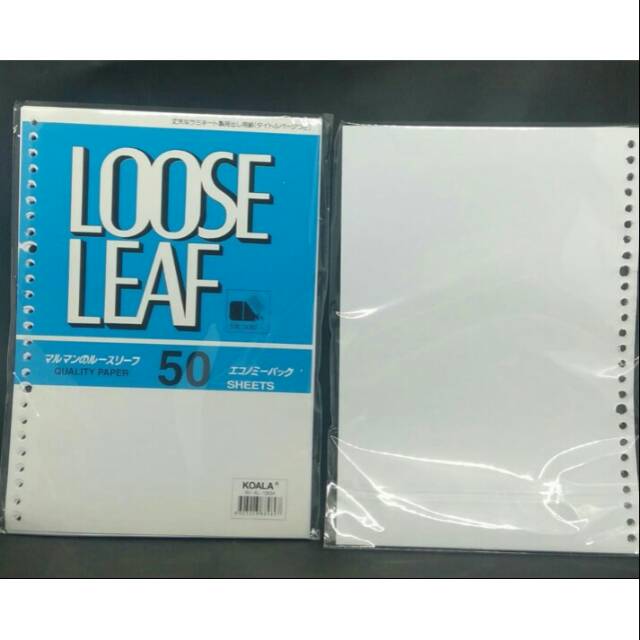 Looseleaf A5 -50 polos putih