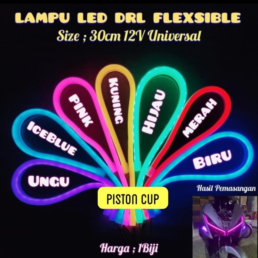 Alis Lampu 30cm Fleksibel Motor Mobil LED Lampu Led Fleksibel Lampu Alis Lamp LED 30 cm Universal