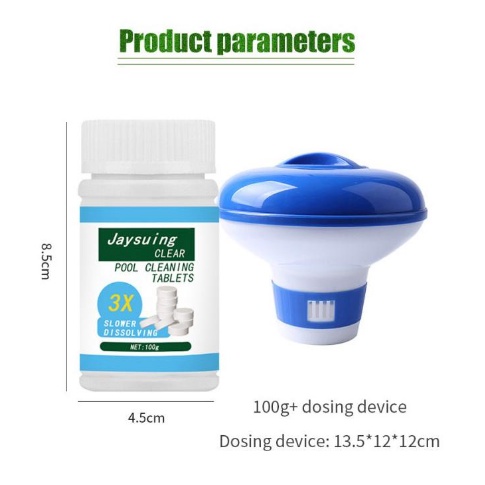 Pool Cleaning Floating Chlorine Klorin Dispenser Pelampung Tablet + 100g Obat Pembersih Kolam Renang-5