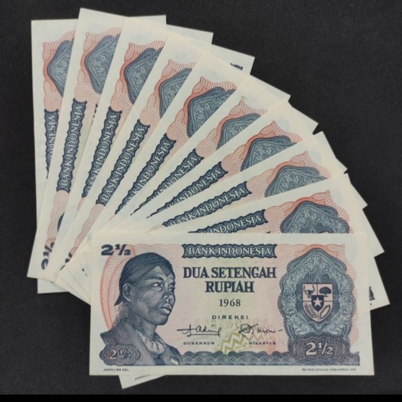 Uang kuno 2 1/2 rupiah Seri Sudirman 1968 AUNC