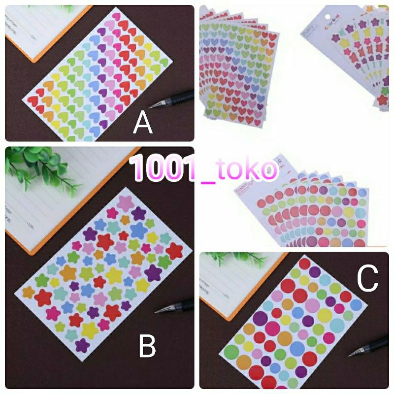 stiker reward anak/ stiker bintang love bulat