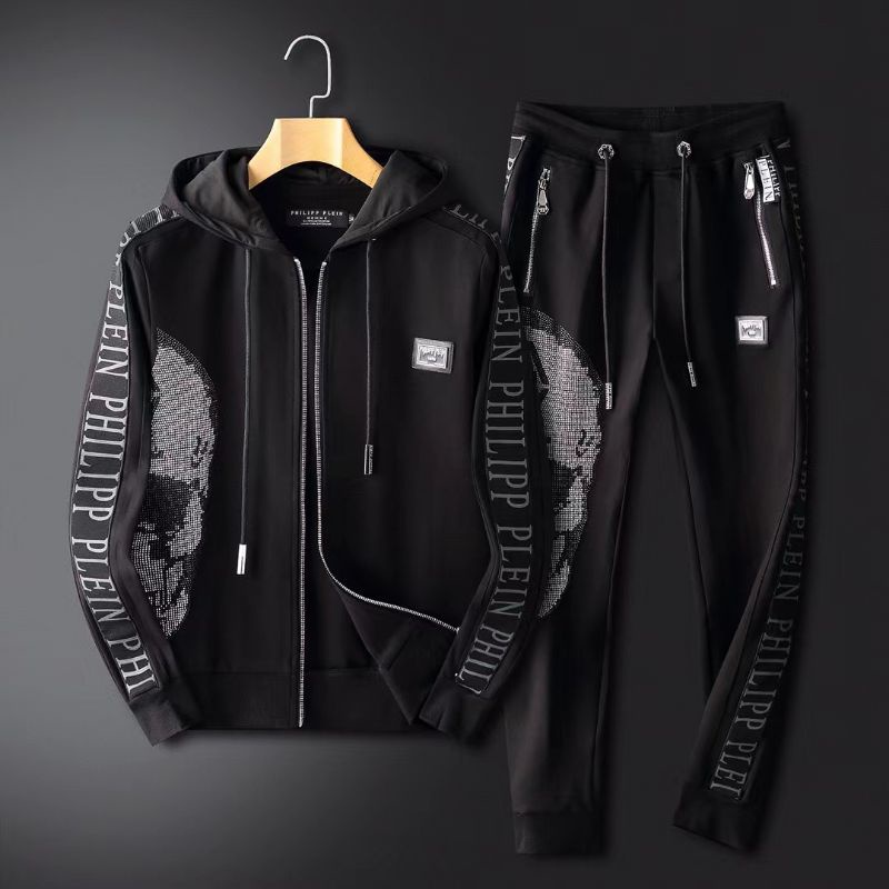 jacket set celana pria pp jaket setelan philipp plein cowok hitam mirror