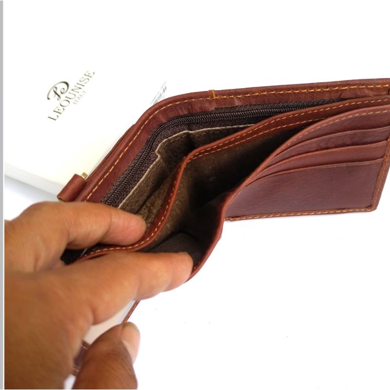 dompet lipwt pria kulit asli impor leounise premium