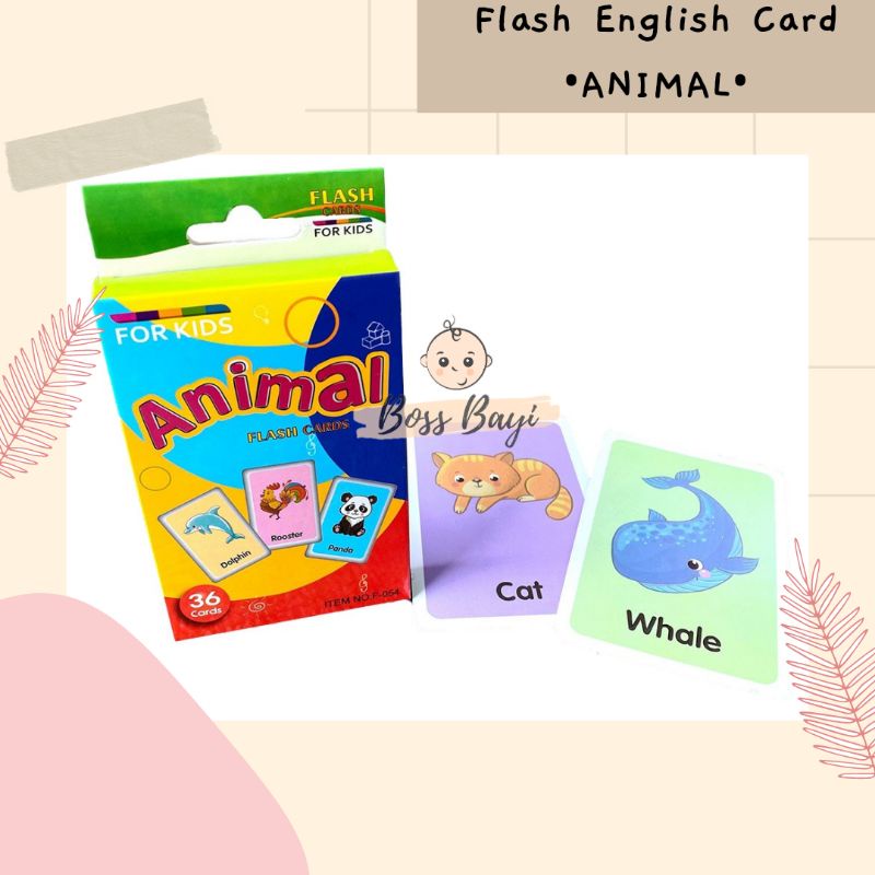 BOSS BAYI - Flash English Card / Mainan Kartu Bergambar Belajar Bahasa Inggris Anak