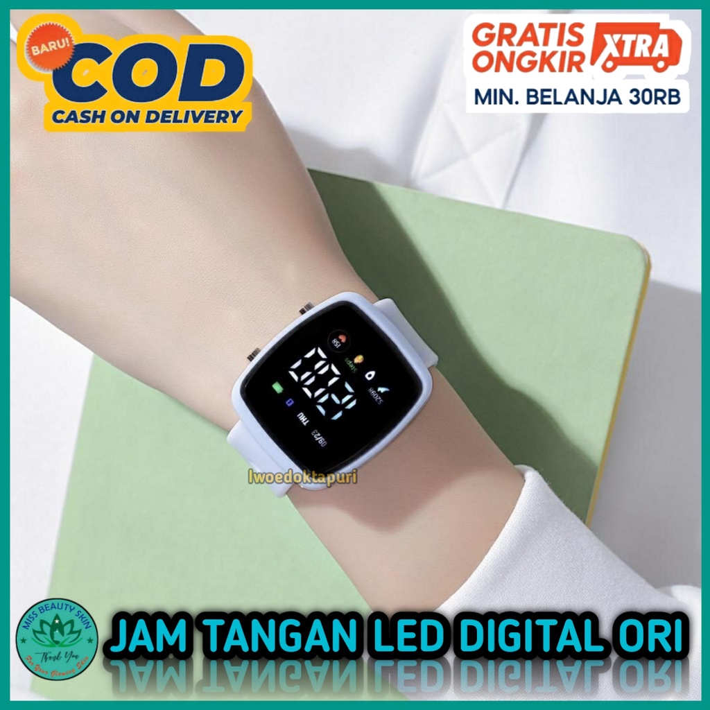 COD Jam Tangan Wanita Pria Led Digital Premium Water Resisten Anti Air Original Rubber Keren Fashion Korea Import Kekinian Couple Untuk Hampers Anak Remaja &amp; Dewasa Laki Perempuan Promo Murah Grosir