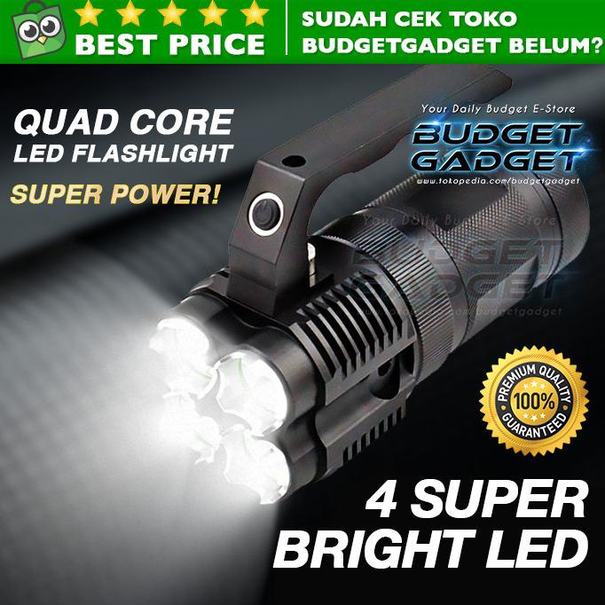 Senter LED 4 Quad Core Lamp Rechargeable 40W