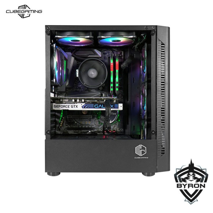 Jual Cube Gaming Byron Black / White / Casing Pc Gaming 077 Indonesia