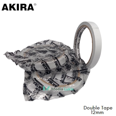 

PEREKAT 2 SISI 12MM / DOUBLE TAPE AKIRA 1/2 INCHI SATUAN / SELOTIP KERTAS