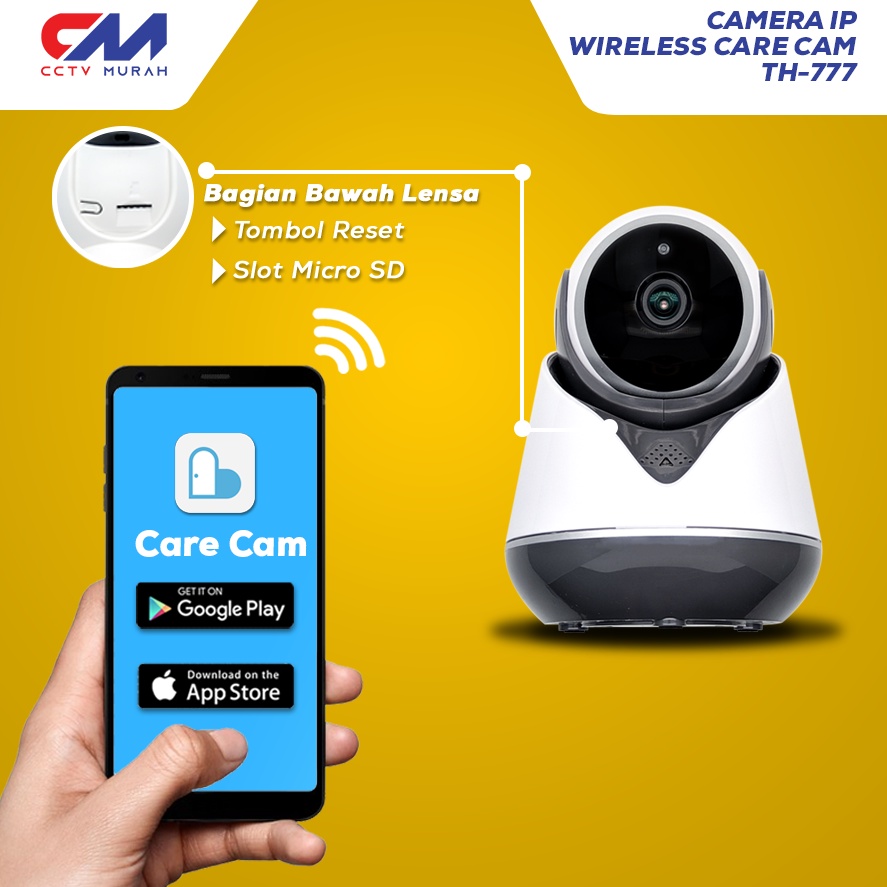 Kamera CCTV IP Simcard 4G 2MP Full HD 1080p, Support Menggunakan Modem 4G, Tanpa Wifi &amp; Kabel App CARECAM