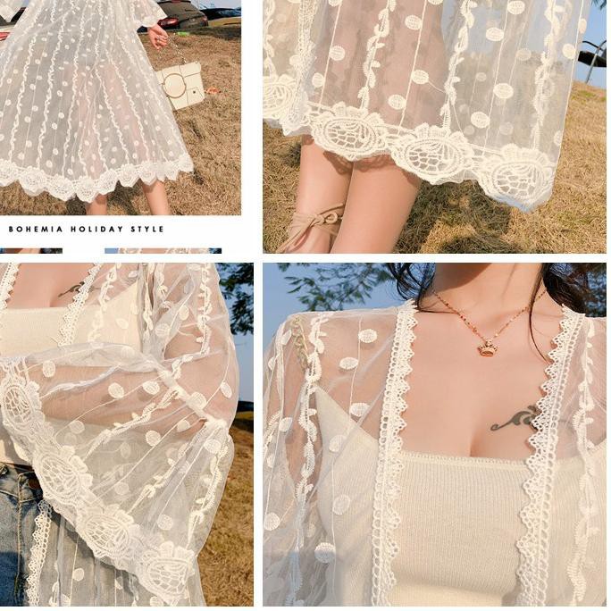 HI0✱ 【Bayar Di Tempat】5 STYLE Cardigan Panjang Vintage Lengan Panjang Lace Real Pic TERBAIK