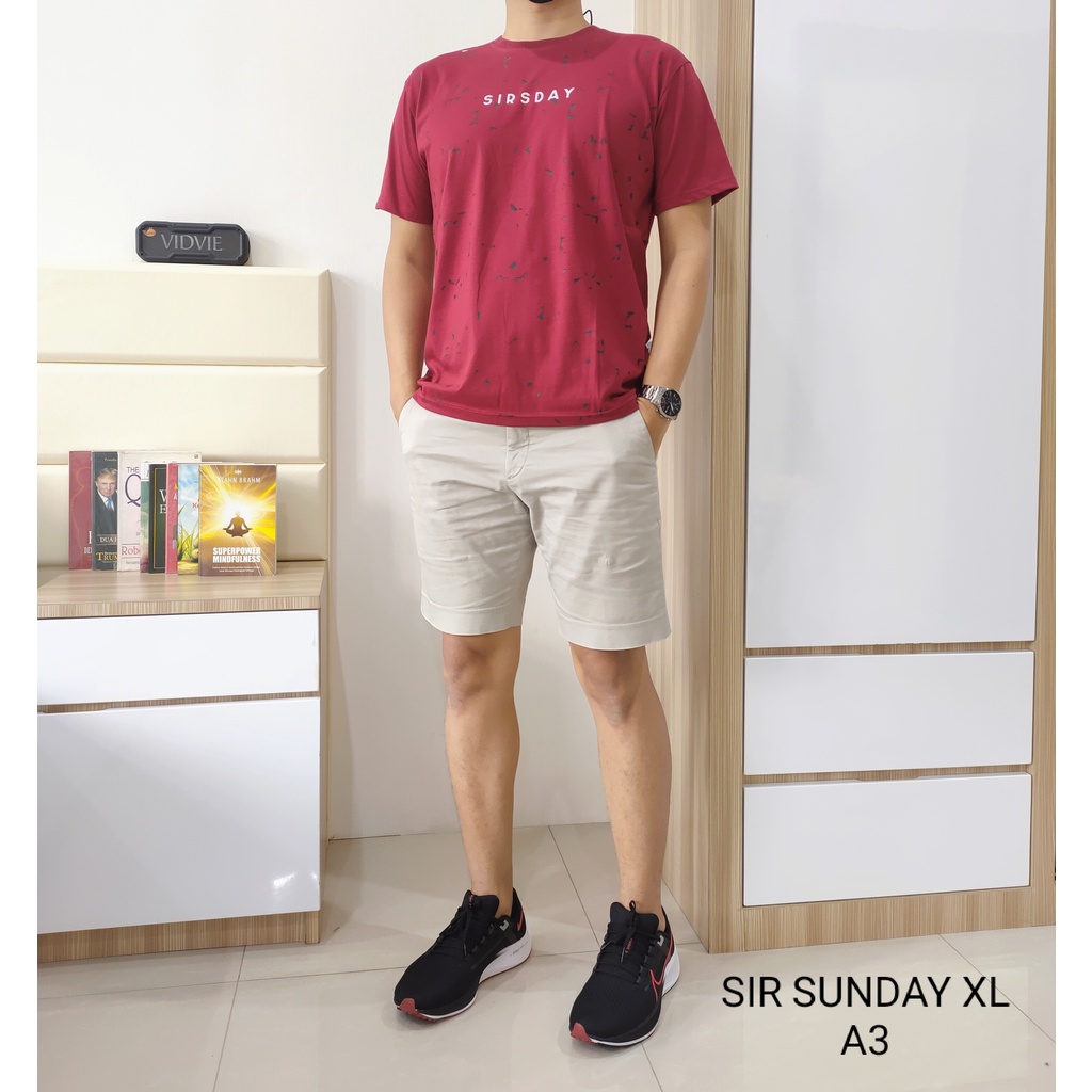 SIR SUNDAY XL Kaos Oblong Distro Cowok Lengan Pendek Pria Oversize