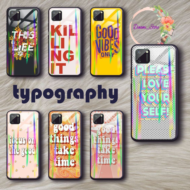 Back Case Glass Aurora TYPOGRAPHY Vivo Y91 Y17 Y12 Y15 Y93 Y95 Y81 Y83 Y71 Y53 y20 Y30 Y50 DST548