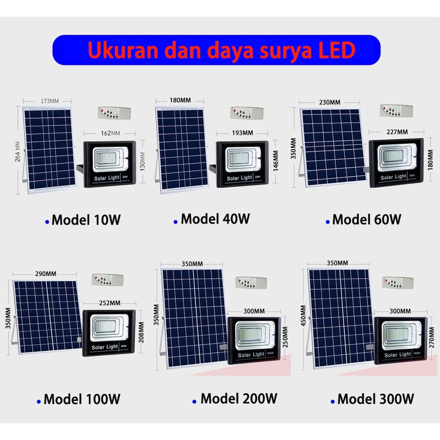 Lampu tenaga surya/Solar Sunpro IP-66 100W Cahaya Super Terang hemat energi