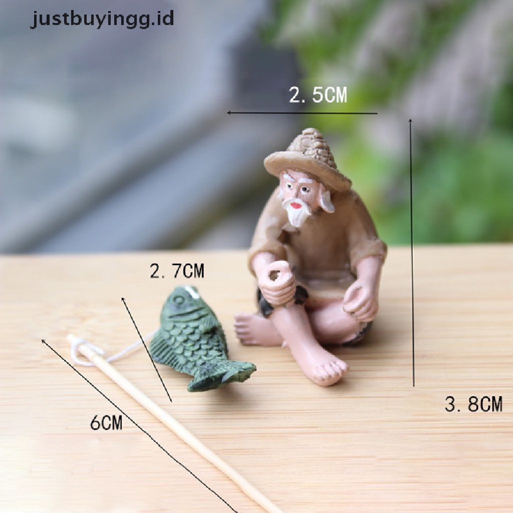 (Justbuyingg.Id) Miniatur Figur Orang Tua Bahan Resin Untuk Dekorasi Taman