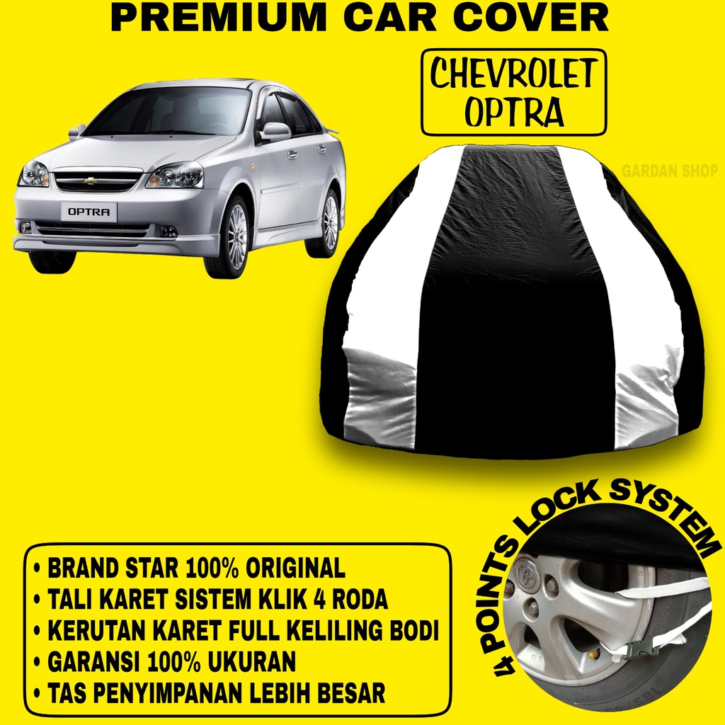 Body Cover CHEVROLET OPTRA Sarung Strip SILVER Penutup Pelindung Bodi Mobil Chevrolet Optra PREMIUM Cover