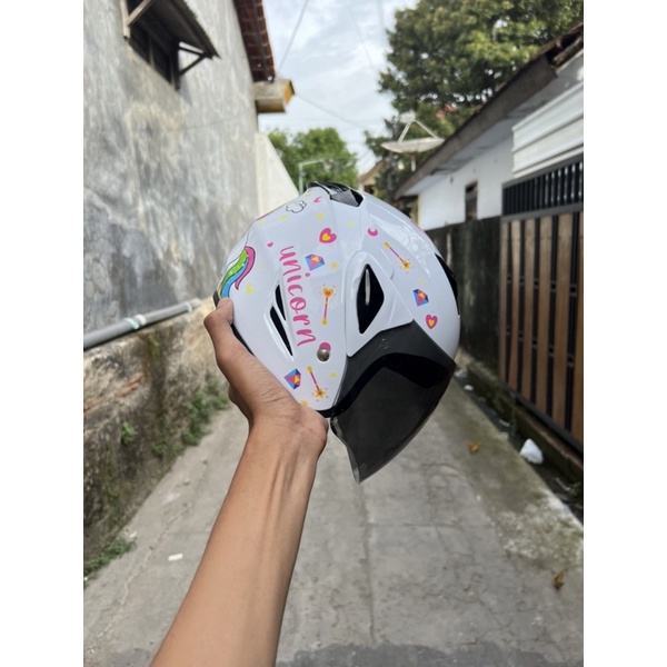 HELM ANAK ASCA KUDA PONI PUTIH