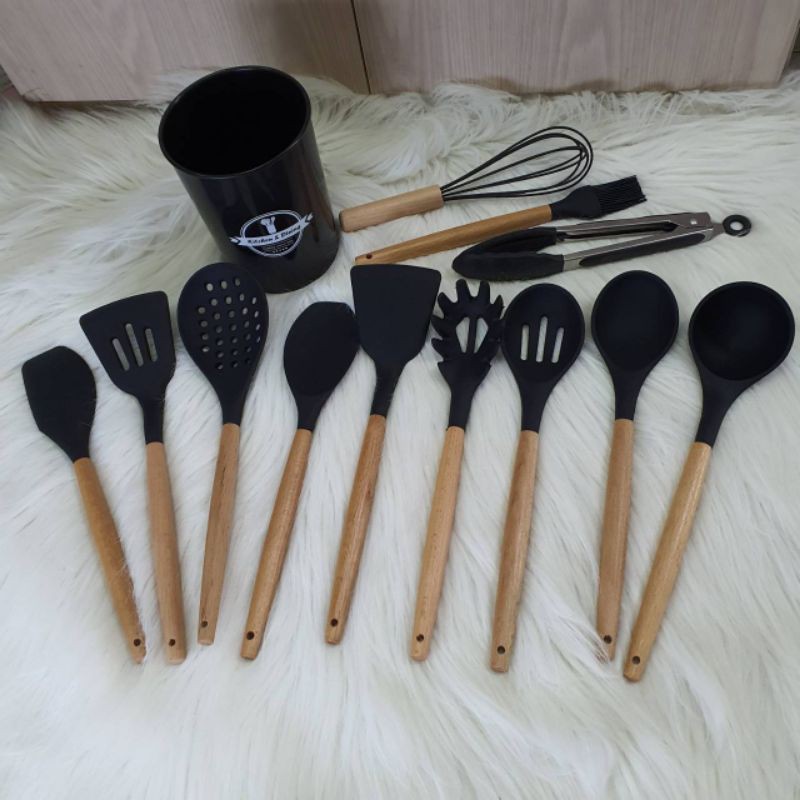 13 pc spatula set masak cooking silicon tahan panas KY ST lentur