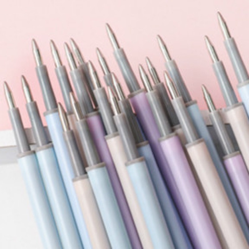 20 Pcs Black Students Full Needle Refill Bullet Head Refill Press Pen Smooth Test Durable Pen Refill